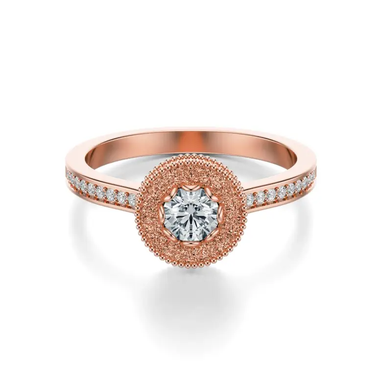 Pierścionek z różowego złota z diamentami AJPZ_142